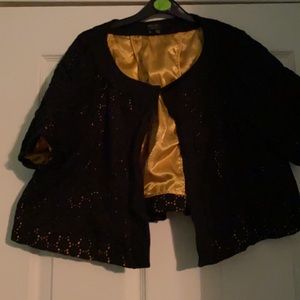 Nicole by Nicole Miller cropped jacket black and yellow sz 16